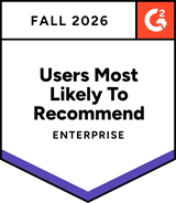 G2 Users Most Likely To Recommend, Enterprise, Fall 2026